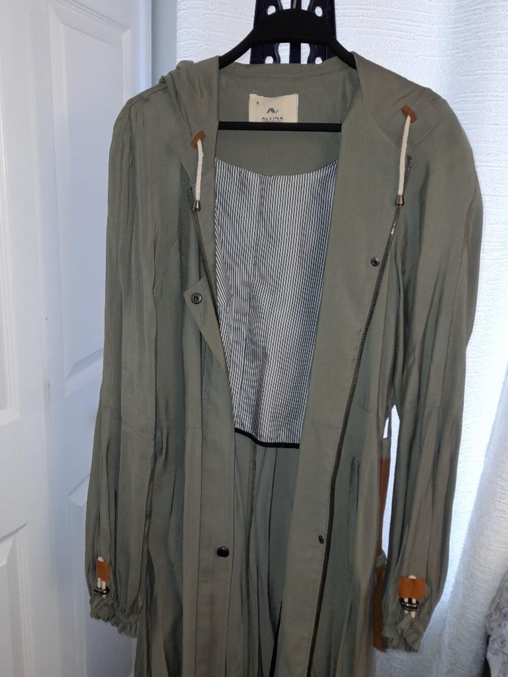 Long Army Green Coat - Picture 3 of 4